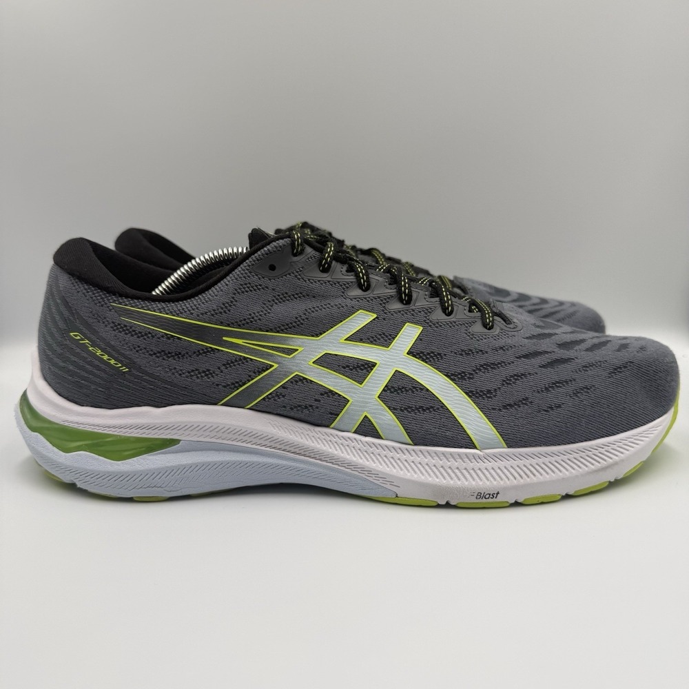 ASICS GT-2000 11 Gray White Running Shoes Men's Size 12.5 Athletic Sneakers